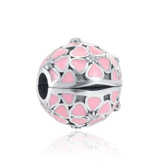 Geometric Pink Flowers Charm