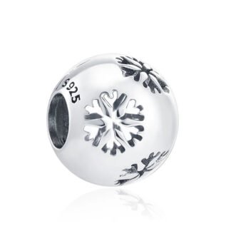 Simplistic Snowflakes Globe Charm