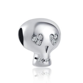 Infatuated Heart Eyes Skull Charm