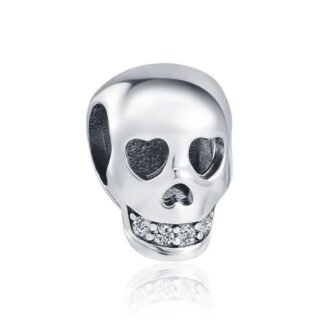 Infatuated Heart Eyes Narrow Skull Charm