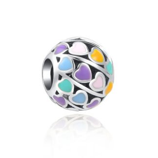 Many Colorful Hearts Charm
