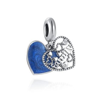 Family Blue Heart Charm