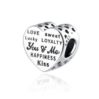Wordy Love Mantra Heart Charm