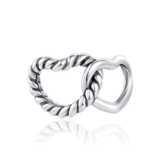 Interlocking Twisting Hearts Charm