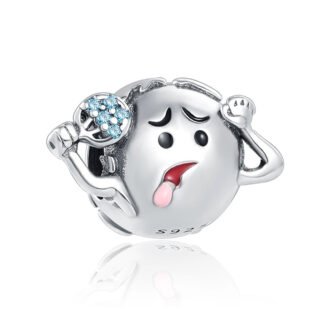 Heating Out Person Fanning Blue Gems Charm