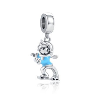 Person Skiing Winter Blue Coat Charm