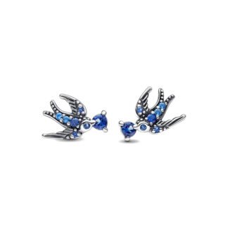 Swallow Bird Silver Stud Earrings