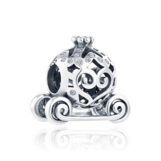 Silver Ornate Carriage Royal Fantasy Vehicle Charm
