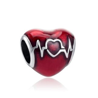 Healthy Red Heart ECG Charm