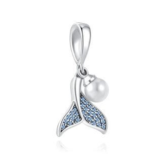 Blue Fishtail and Pearl Charm