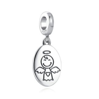 Doodle Angel Medalion Charm