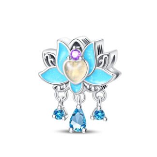 Blue Crystal Flower Charm