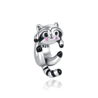 Baby Raccoon Blushing and Clinging Charm