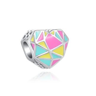 Colorful Mosaic Heart Charm
