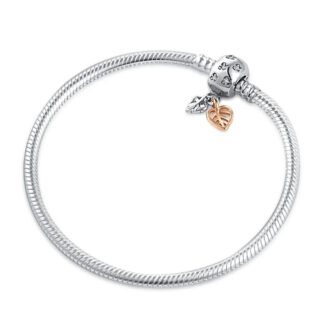 Crystal Flower Leaf Charm Bracelet