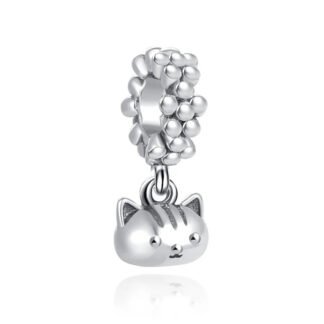 Pearly Cat Head Charm