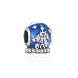 Blue Night Castle Globe Charm