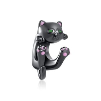 Black Cat Green Eyes Clinging Charm