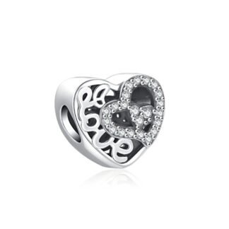 Heart Love Glitzy Charm