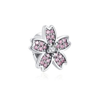 Cherry Blossom Sakura Pink Gems Charm