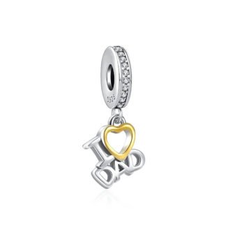 I Love Dad Golden Heart Charm