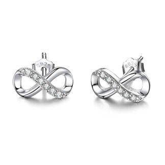 Infinity Silver Stud Earrings