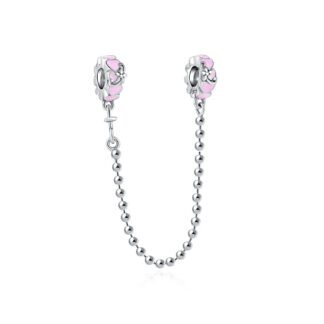 Pink Hearts Chain Charm