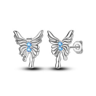 Butterfly Silver Stud Earrings