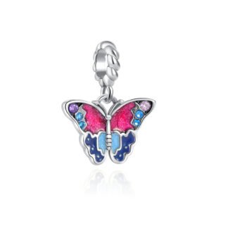 Blue Pink Butterfly Charm
