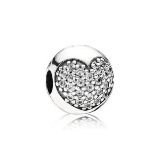 Simple Heart White Gems Charm