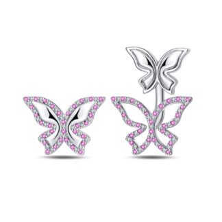 Butterfly Silver Stud Earrings