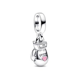 Strength Boxing Glove Pink Heart Charm