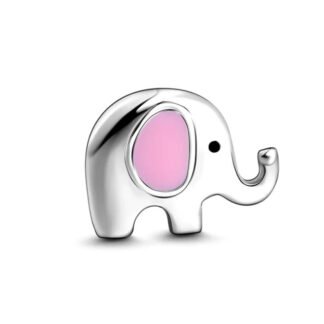 Minimal Small Cute Baby Elephant Pink Ears Charm