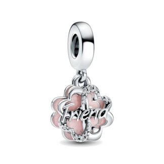 Friendship Complex Heart Loops Pink Clover Charm