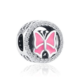 Pink Butterfly Symbol Charm