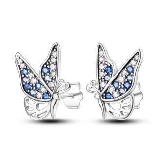 Butterfly Silver Stud Earrings