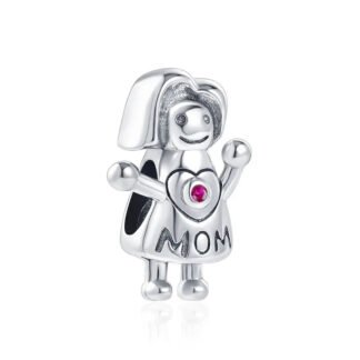 Silver Mother Love Mom Charm