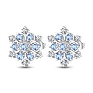 Snowflake Silver Stud Earrings