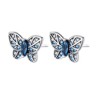 Butterfly Silver Stud Earrings