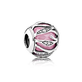 Silver Encapsulating Pink Bead Charm
