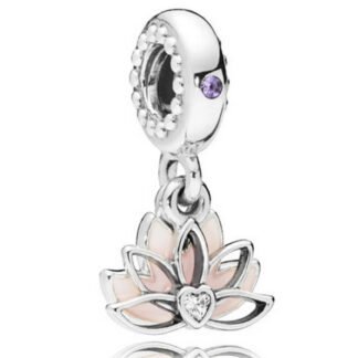 Pale Pink Lotus Peace Symbol Charm