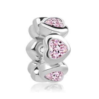 Sparkly Pink Hearts Charm