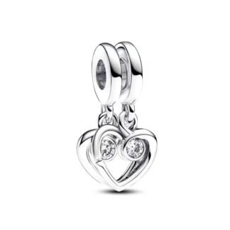 Silver Hearts Intertwining Charm
