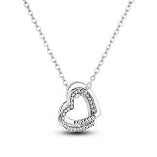 Crystal Heart Silver Necklace