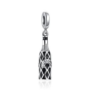 Silver Black Brugal Rum Drink Bottle Charm