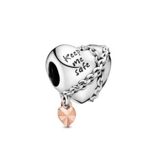 Silver Chained Heart Protection Safety Charm