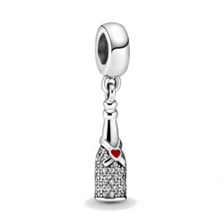 Silver Sparkly Luxury Wine Bottle Charm