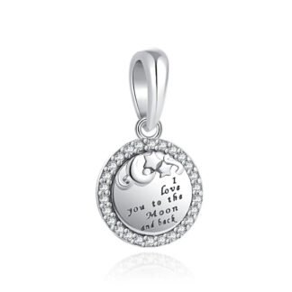 Love to the Moon and back Message Charm