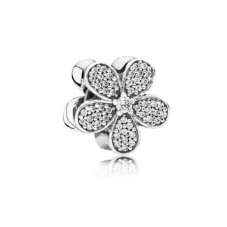 Silver Sparkly Solid Big Flower Charm