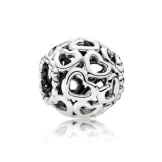 Silver Made Of Hearts Bead Charm